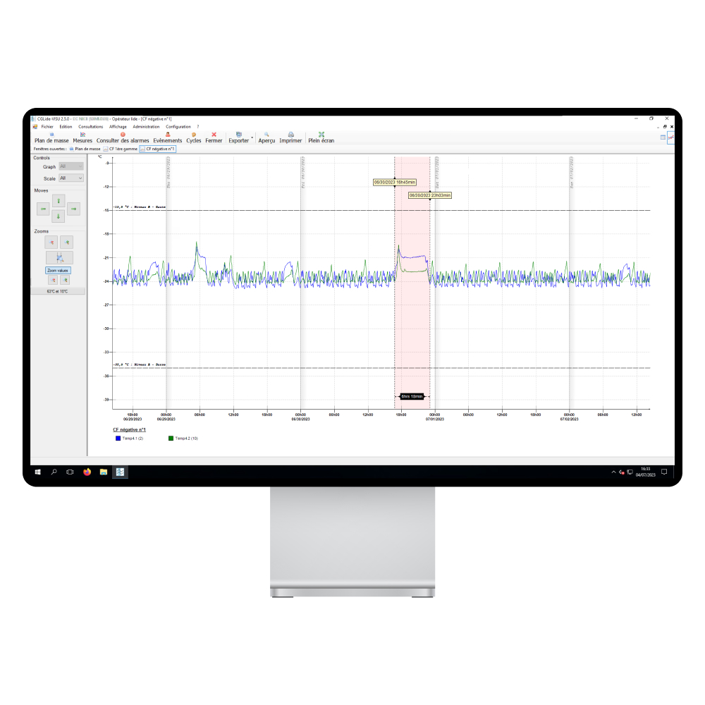 Représentation du logiciel CGLIDE dans un écran d'ordinateur